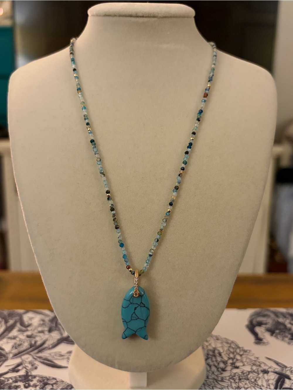 Endless Summer Turquoise Fish Gemstone Necklace ✨🐟
